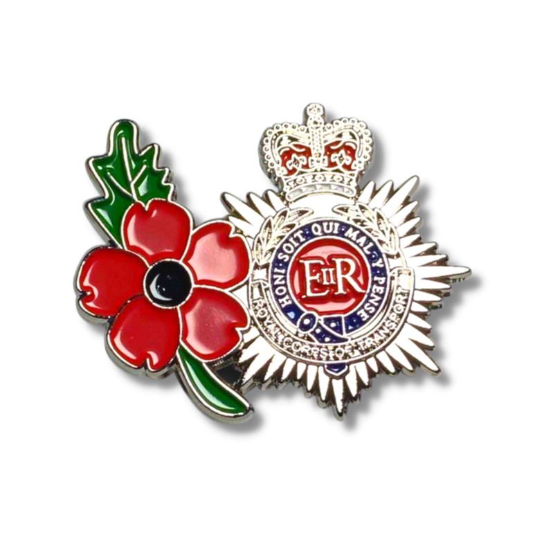 The Late Queen's ER Elizabeth Regina and Red Flower Brooch Enamel Pin Badge