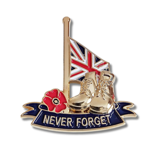 Union Flag “Never Forget” Remembrance Pin Badge