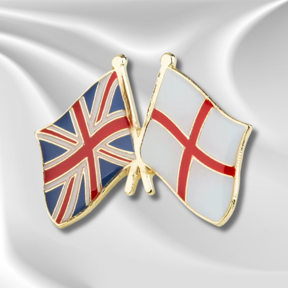 Union Jack & England Flag Pin Badge