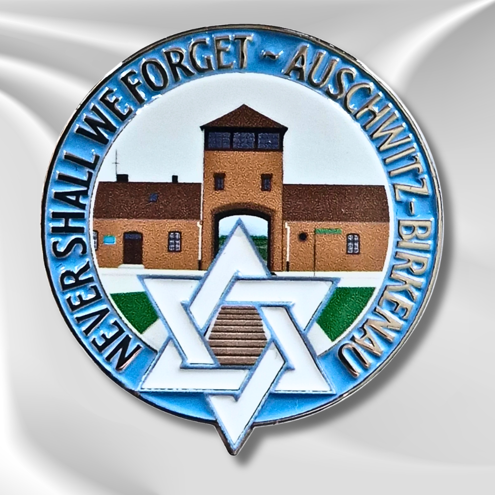 We Shall Never Forget – Holocaust Memorial Pin Badge