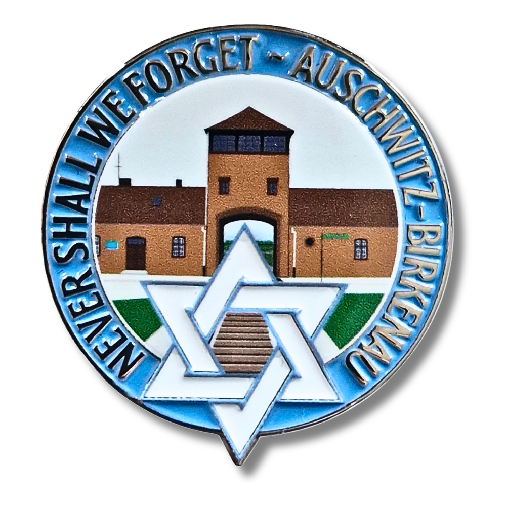 We Shall Never Forget – Holocaust Memorial Pin Badge