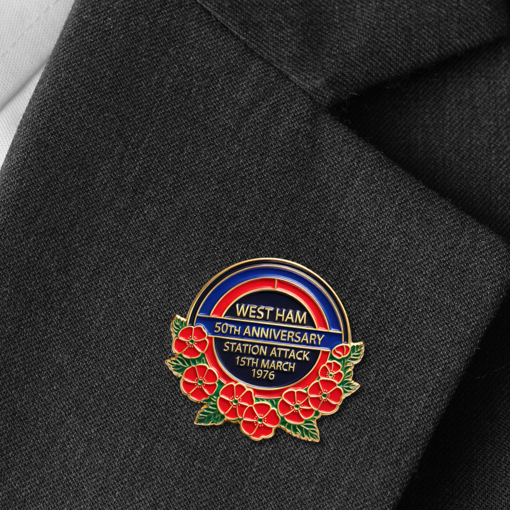 West Ham Station Attack 50th Anniversary Pin Badge