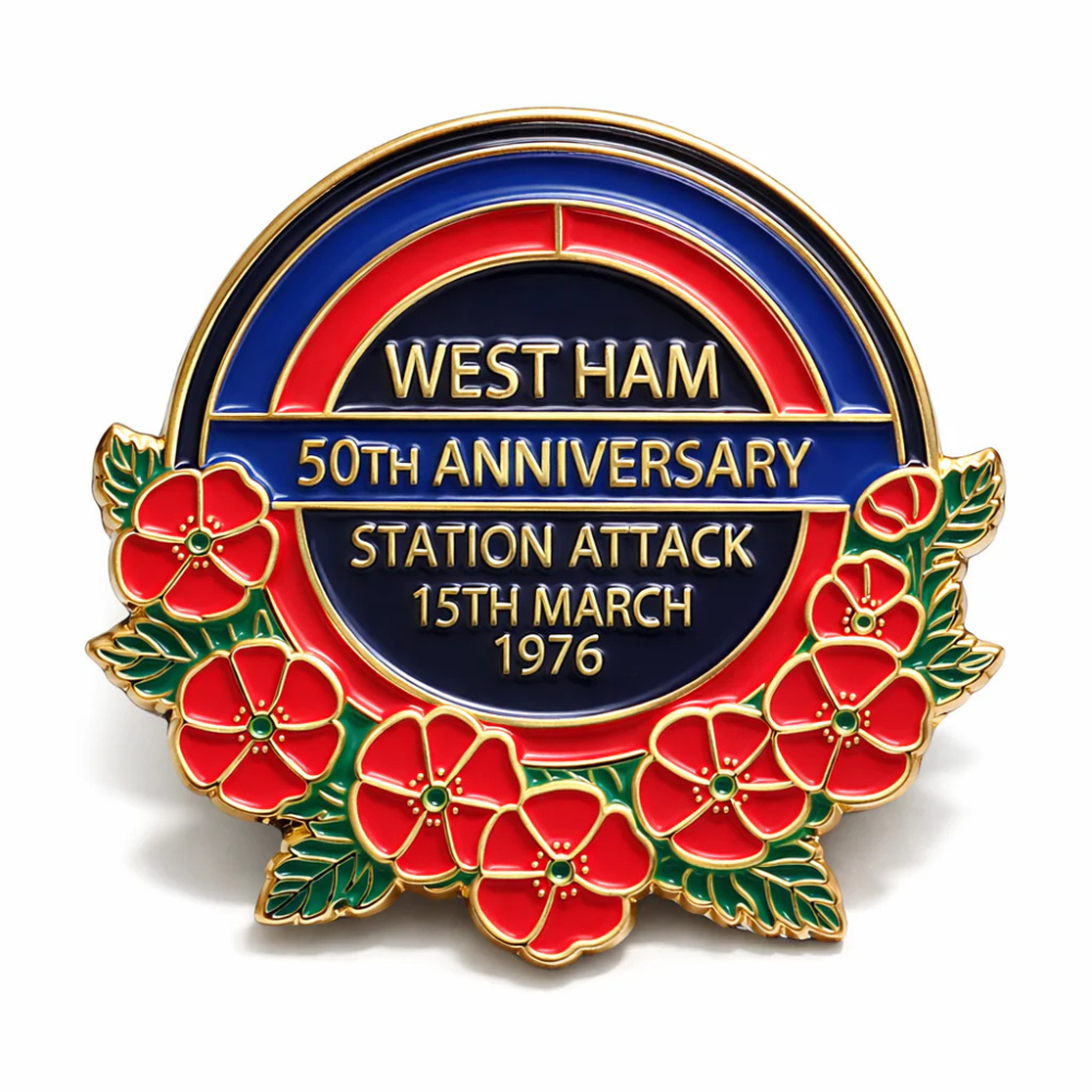 West Ham Station Attack 50th Anniversary Pin Badge