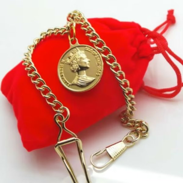 RAF 24k Gold-Plated Personalised Pocket Watch and Keyring Set