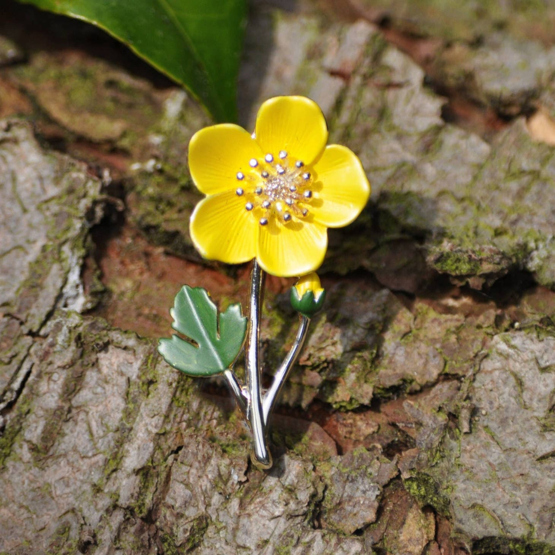 Buttercup Yellow Flower Brooch