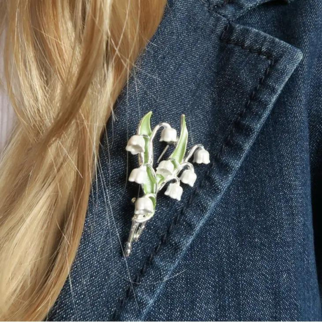 Lily Of The Valley White Flower Brooch