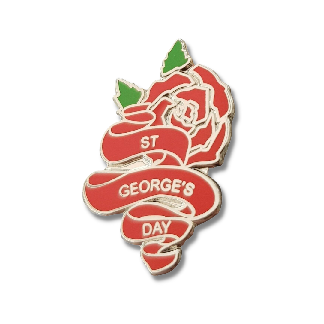 English Rose St George's Day Enamel Pin Badge