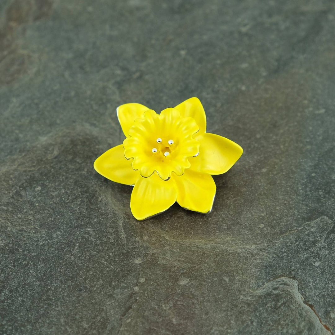 Daffodil Yellow Flower Brooch