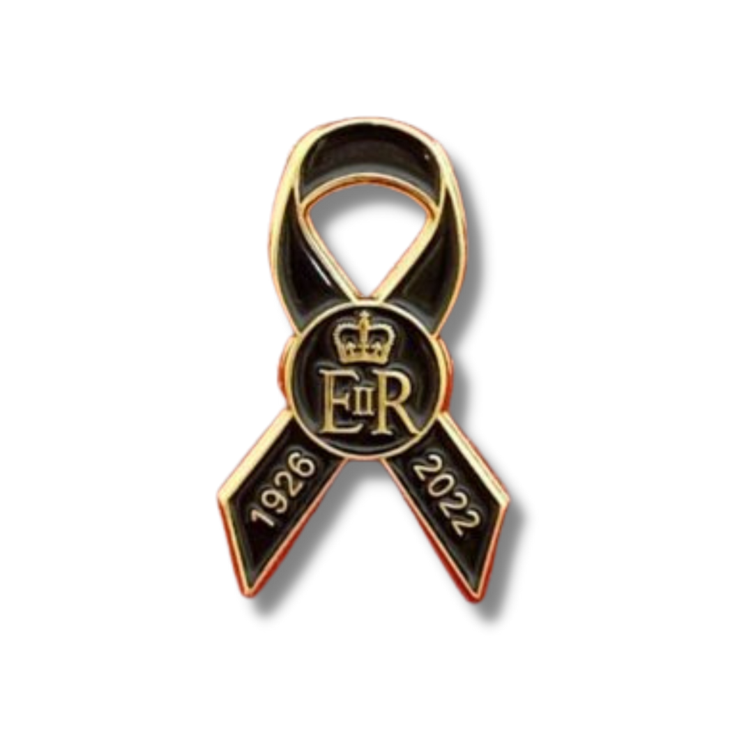 Queen Elizabeth II Remembrance Black Ribbon Lapel Badge – BRITISH PRIDE