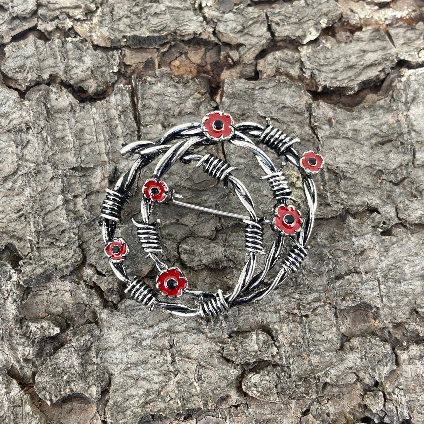 Poppy Barbed Wire Remembrance Brooch