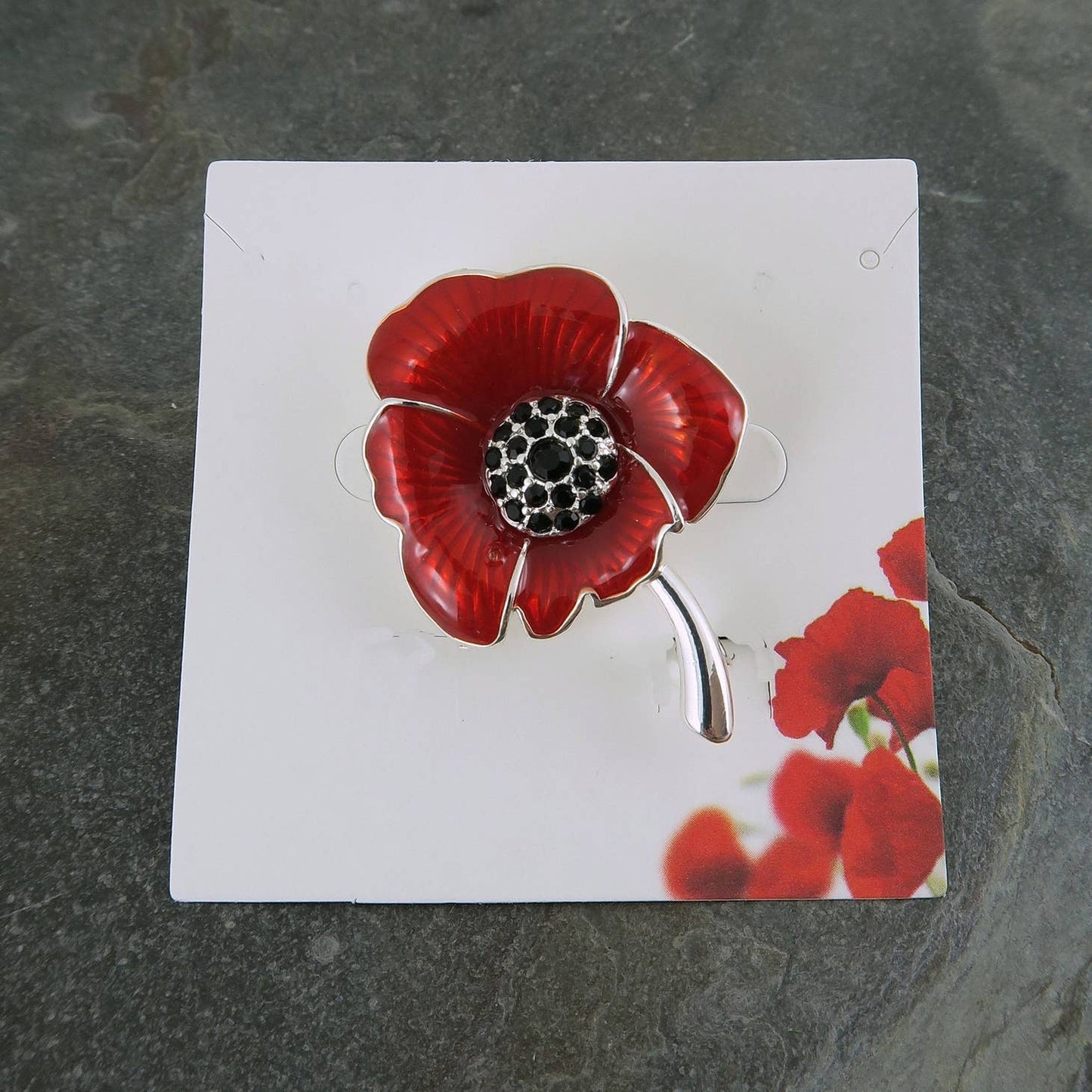 Hand Enamelled Silver Plated Brooch