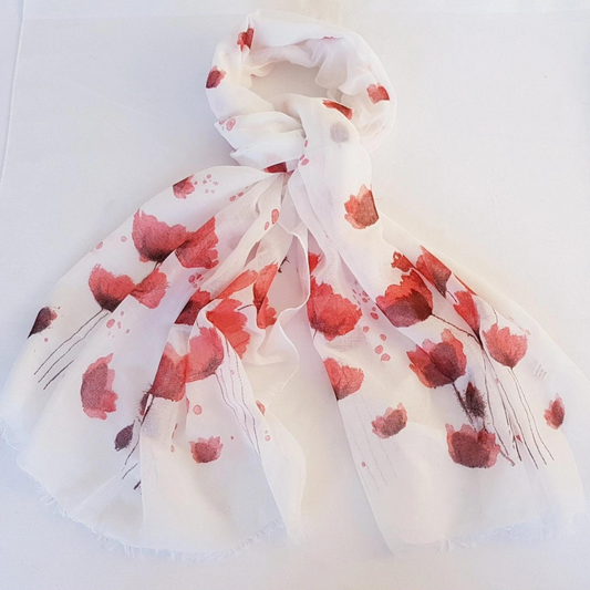 Large Red Poppy Scarf