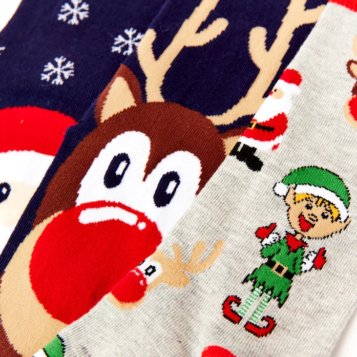 Santa's Grotto Socks 3-Piece Gift Set