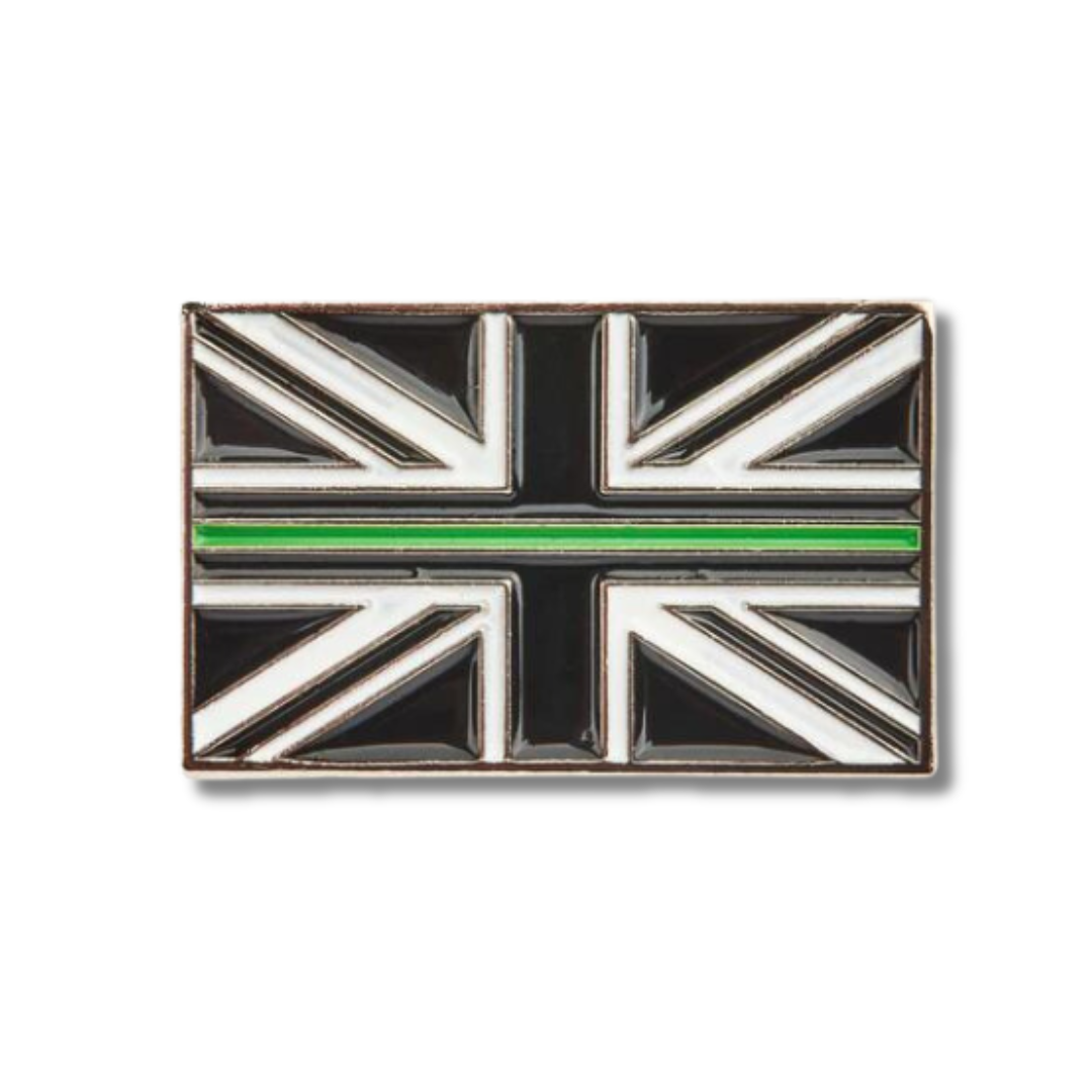 Thin Green Line Pin Badge Brooch - Ambulance Medical Service