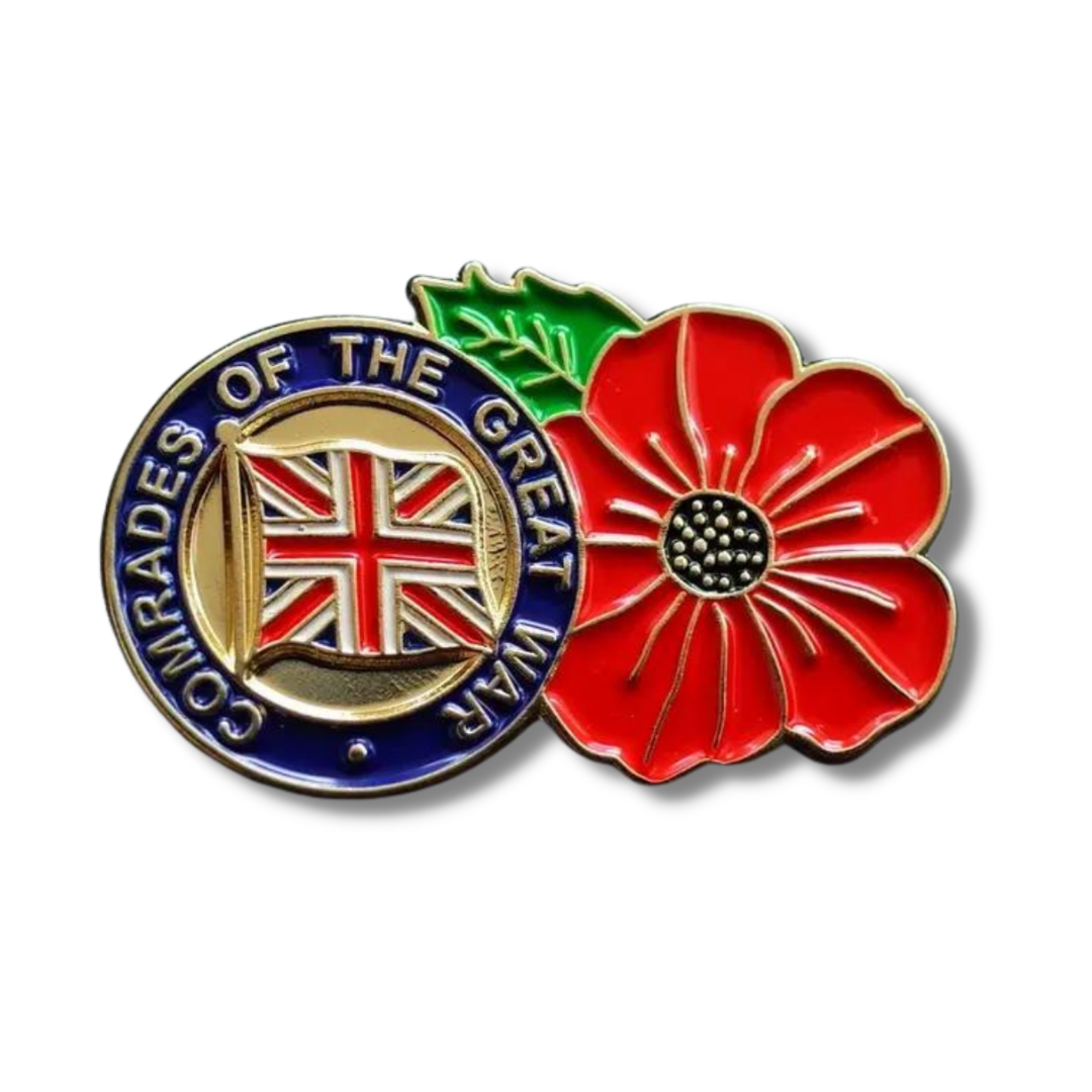WW1 Comrades of the Great War Red Poppy Pin Badge