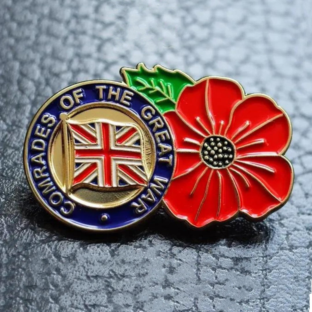 WW1 Comrades of the Great War Red Poppy Pin Badge