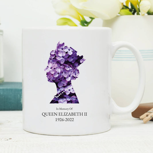 Queen Elizabeth 1926-2022 Memorial Mug Lilac Flowers