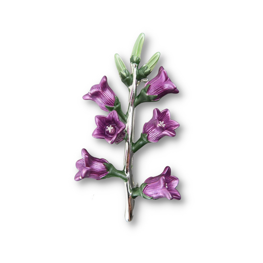 Canterbury Bells Purple Flower Brooch