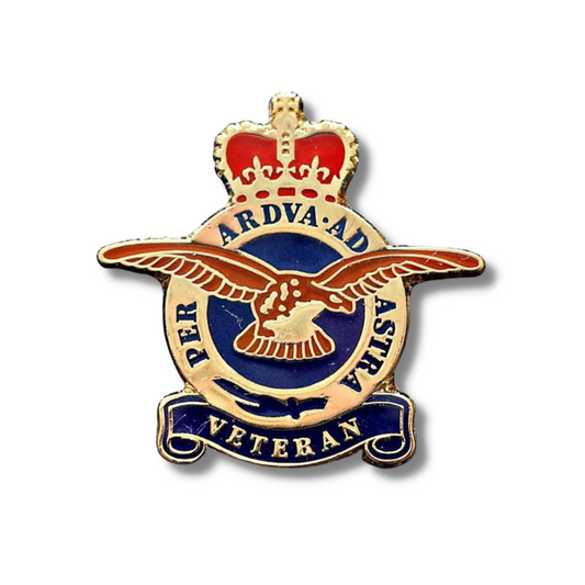 RAF VETERAN Enamel Pin Badge (Gold Finish)