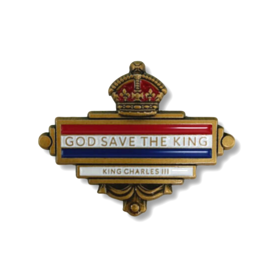 God Save the King - King Charles III Enamel Badge
