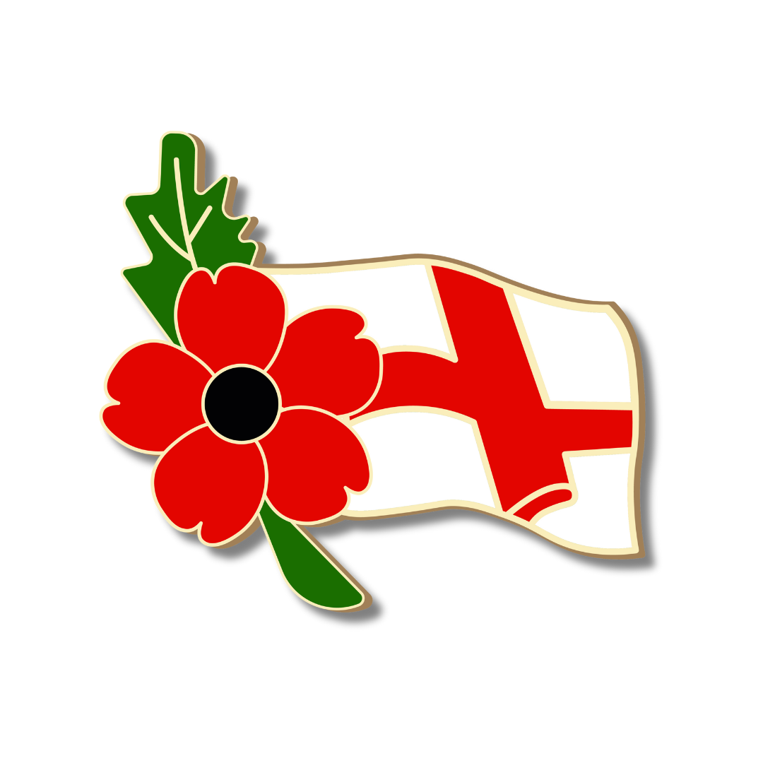 The England Flag and Remembrance Pin Badge