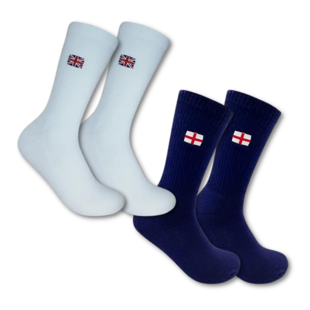 Unisex Sports Style Flag Socks (2 Pairs in Different Colours)