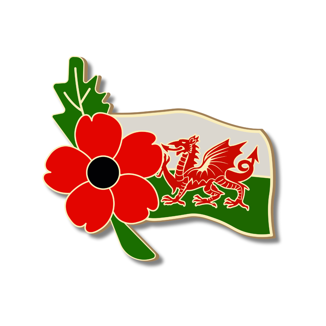 Flag of Wales Rembrance Pin Badge (Medium)
