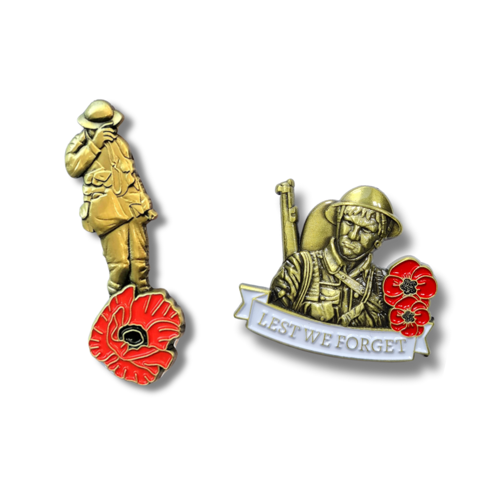 Lone Soldier & Lest We Forget Soldier Pin Bundle