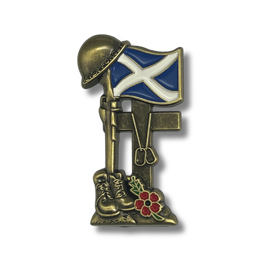Never Forget Remembrance Pin - Scotland Edition - Brass