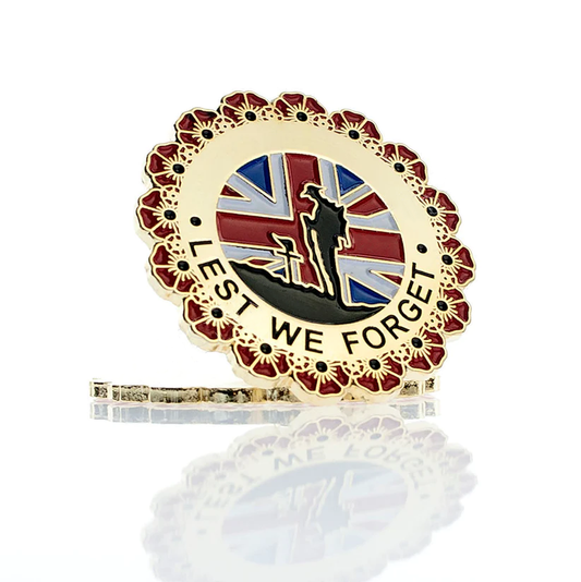 Union Lest We Forget Red Enamel Pin Badge