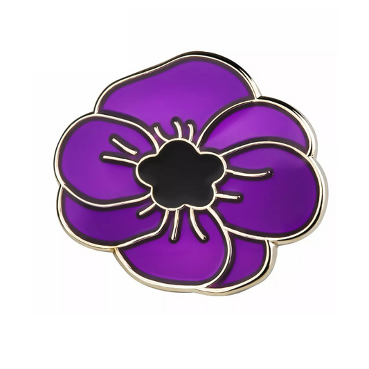 Shiny Purple Poppy Pin Badge