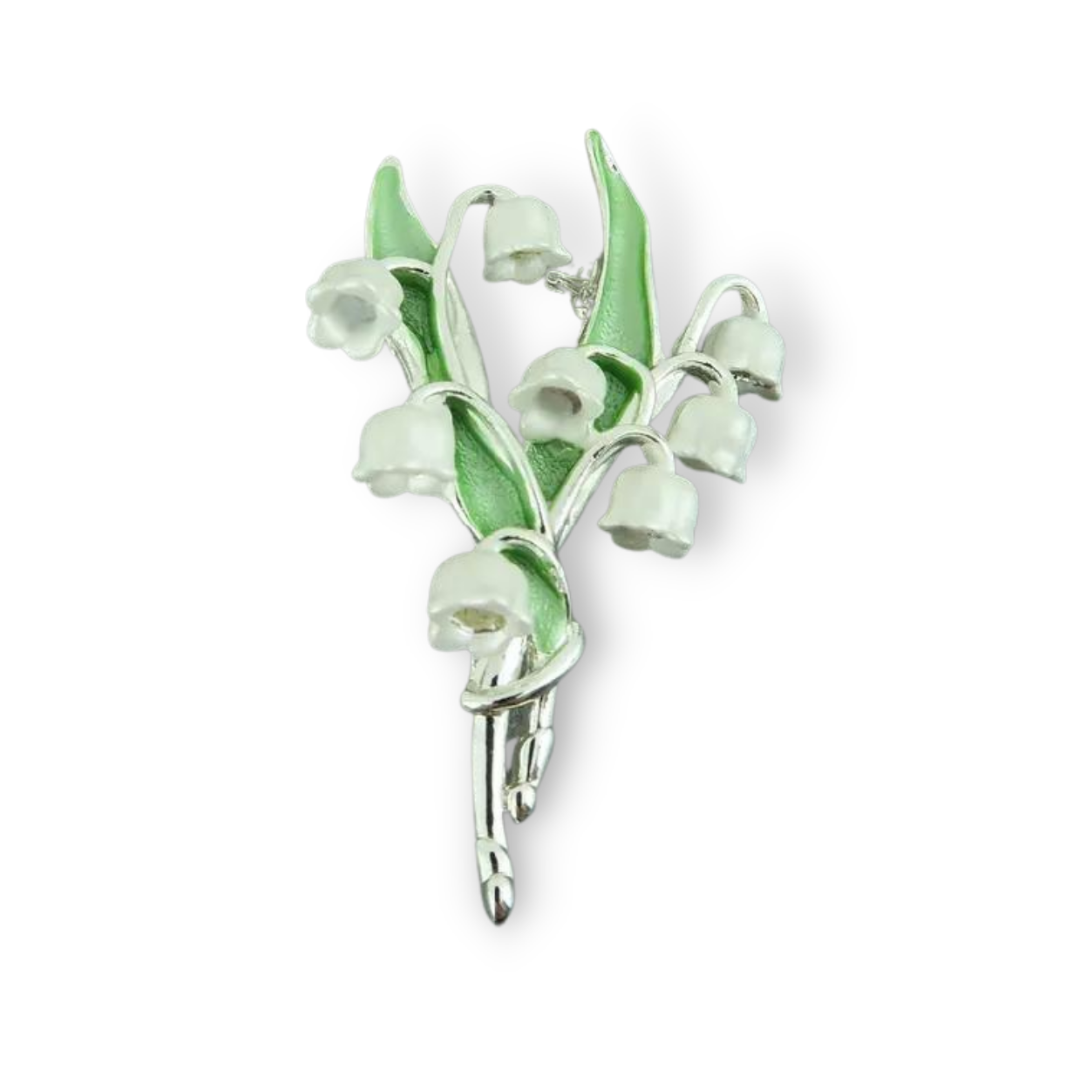 Lily Of The Valley White Flower Brooch