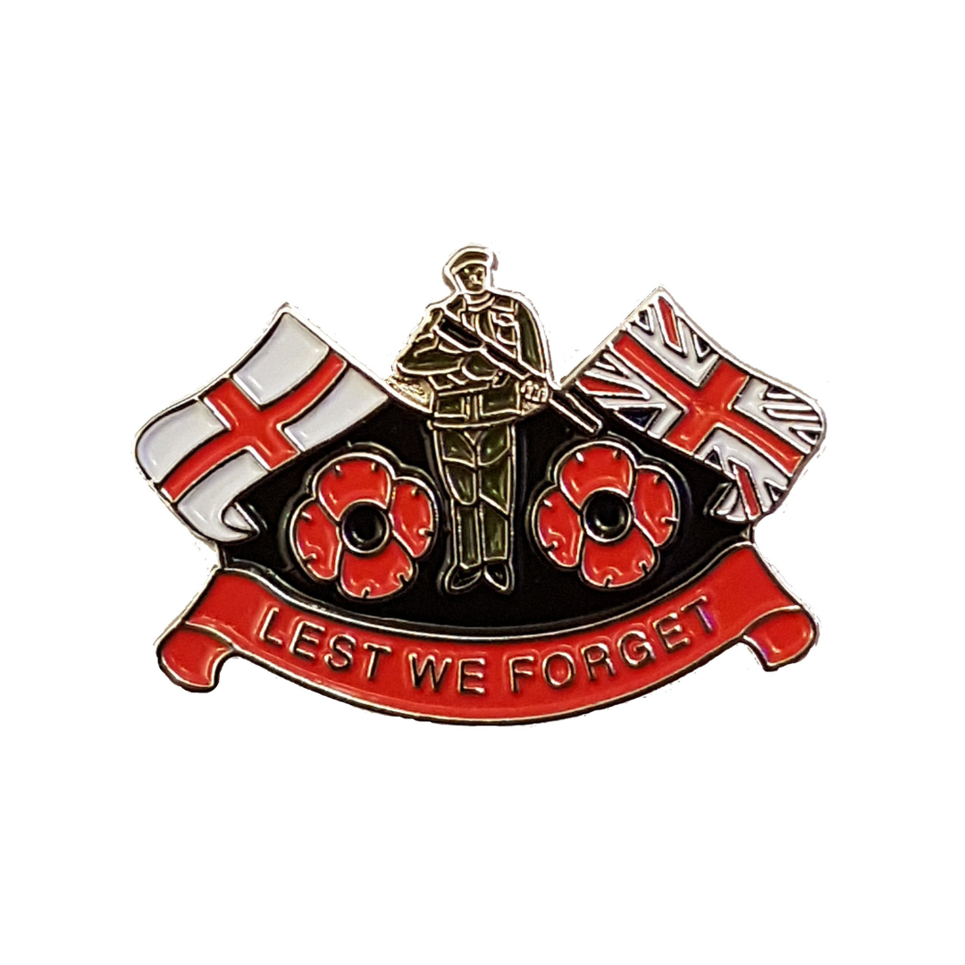 Lest We Forget British Flags Badge