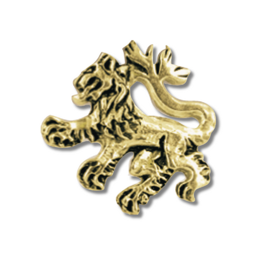 Victorian Lion Rampant - Gold Badge Pin