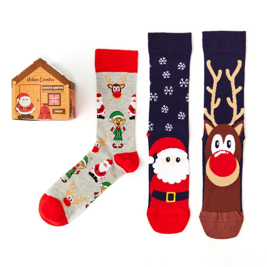 Santa's Grotto Socks 3-Piece Gift Set