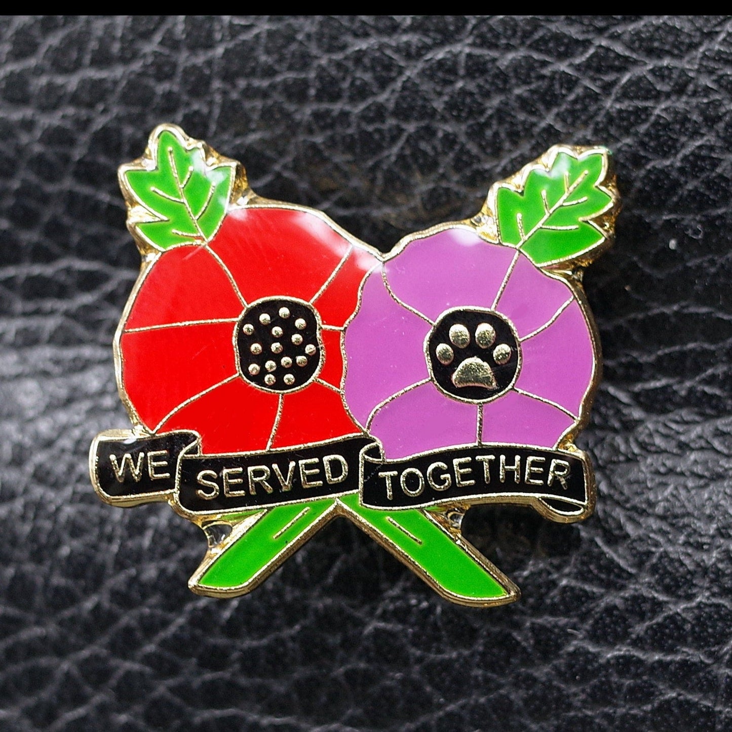 We Served Together - Red and Purple Pin Badge