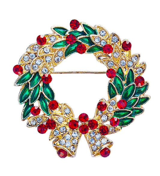 Wreath Christmas Brooch Badge